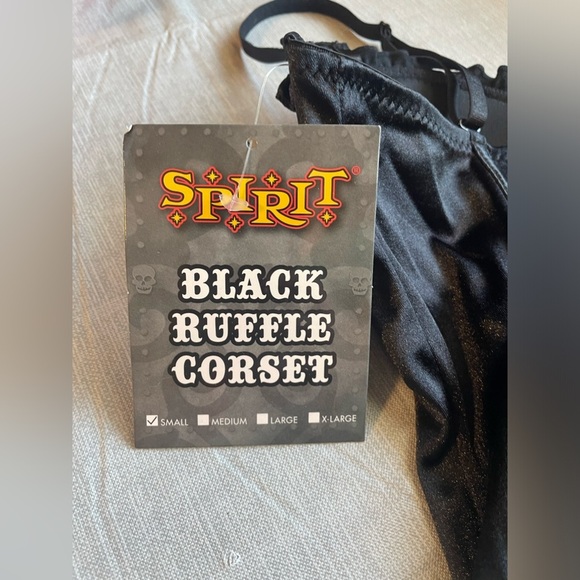 Spirit BNWT adult small black ruffle corset - Picture 2 of 5
